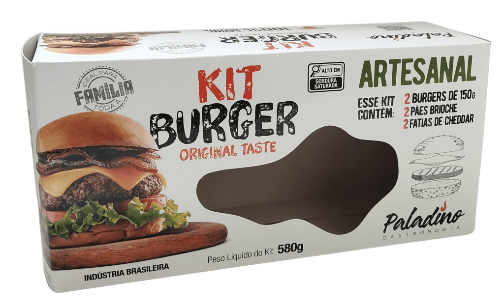 embalagem hamburguer chrome set